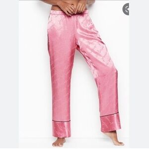 VICTORIAS SECRET Women Logo Marked Satin Pajama Pants | S